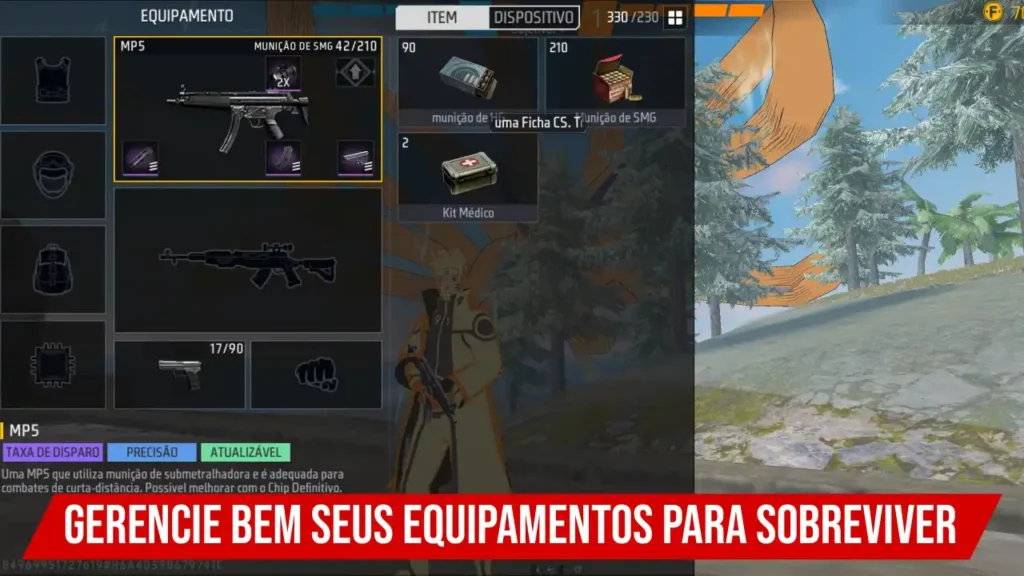 Garena Free Fire Mod Menu: Gerencie bem seus equipamentos para sobreviver