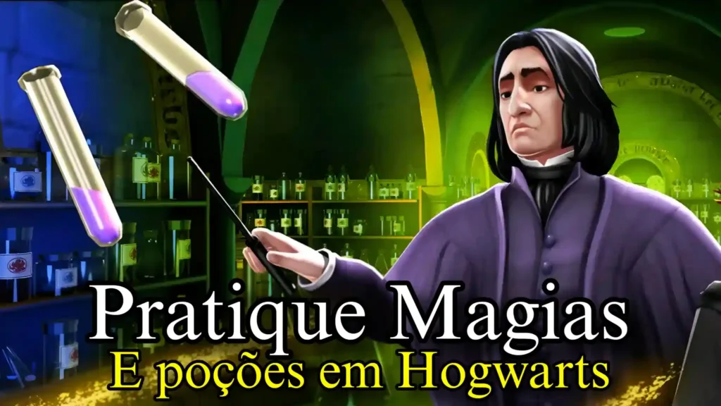 Participe de uma sessão de treinamento de magia e poções na Escola de Magia e Bruxaria de Hogwarts.