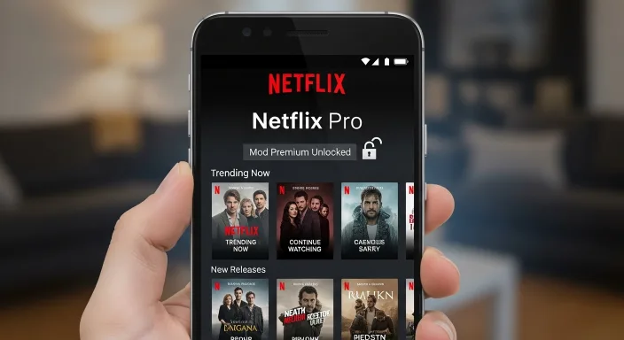 Imagem promocional da Netflix Pro destacando a atriz Nataly em tendências atuais. A arte apresenta o logo da Netflix, a marca ‘Netflix Pro’ e a palavra ‘TRENDING’, com foco no conteúdo em destaque da plataforma.”